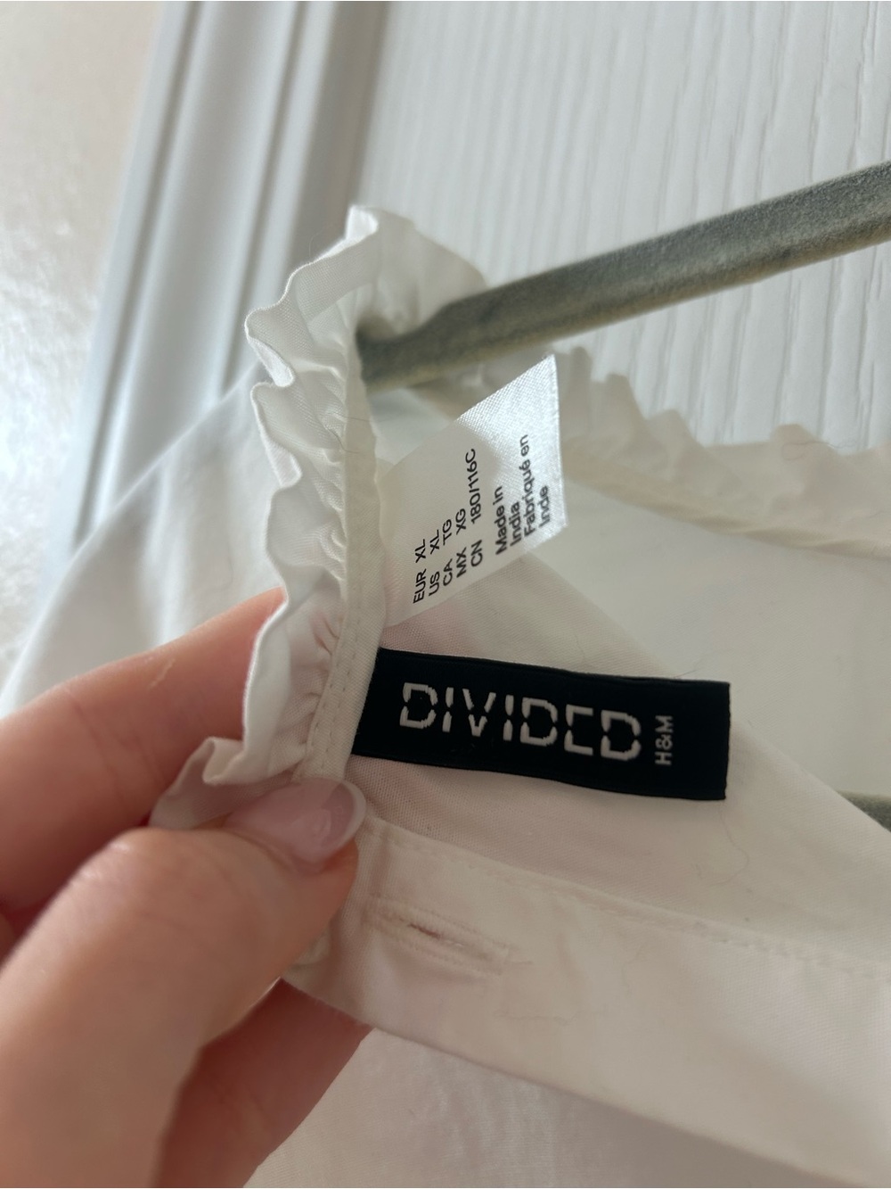 H&M Divided White Ruffle-Trim Top - Picture 2 of 3